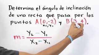 Determina el ángulo de inclinación de una recta | Varias formas