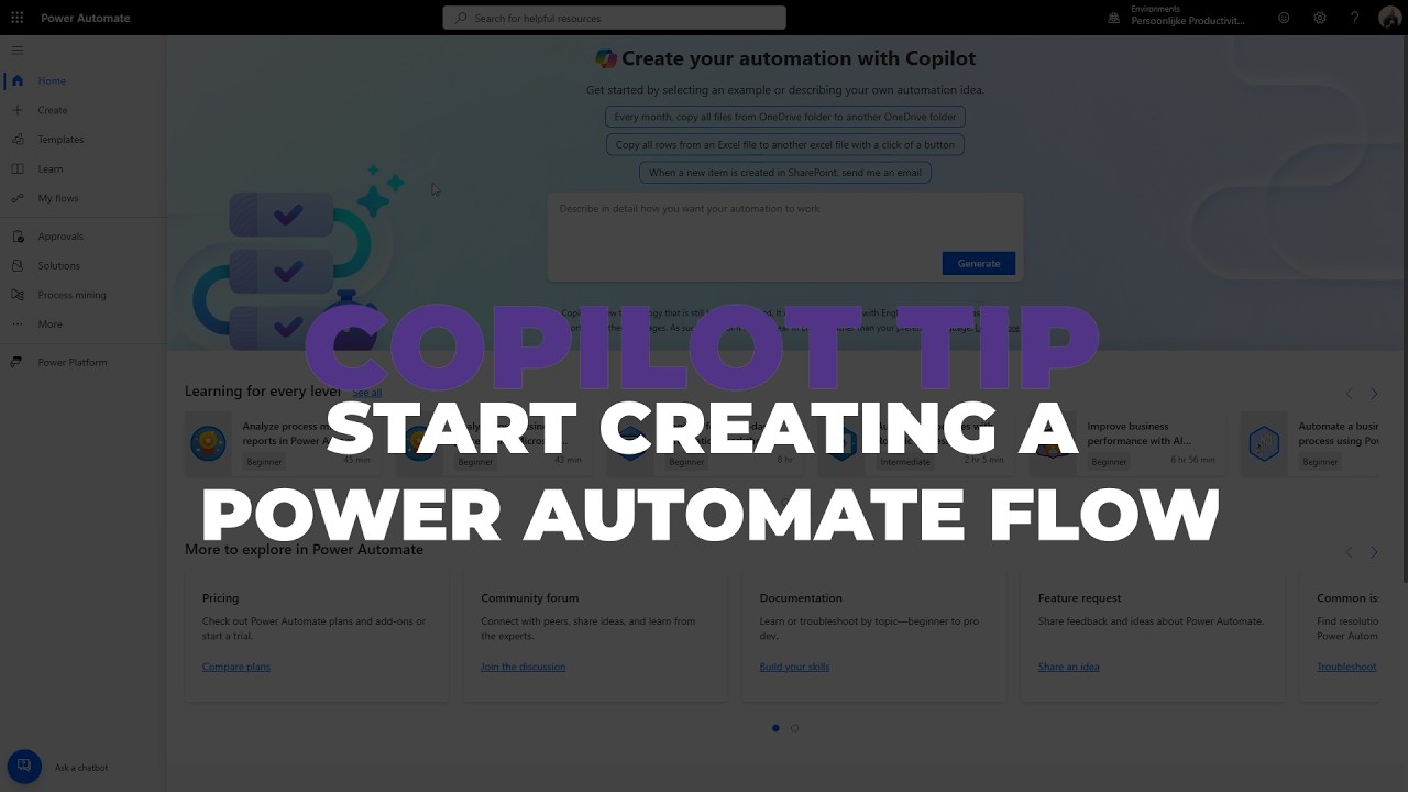 Copilot Tip: Maak een Power Automate flow met Microsoft Copilot - YouTube