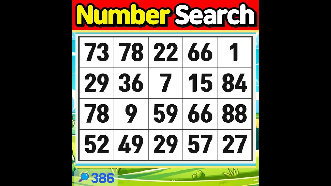 Number Search #386 Do you know a good way to improve concentration?【Match | brain game | Quiz 】