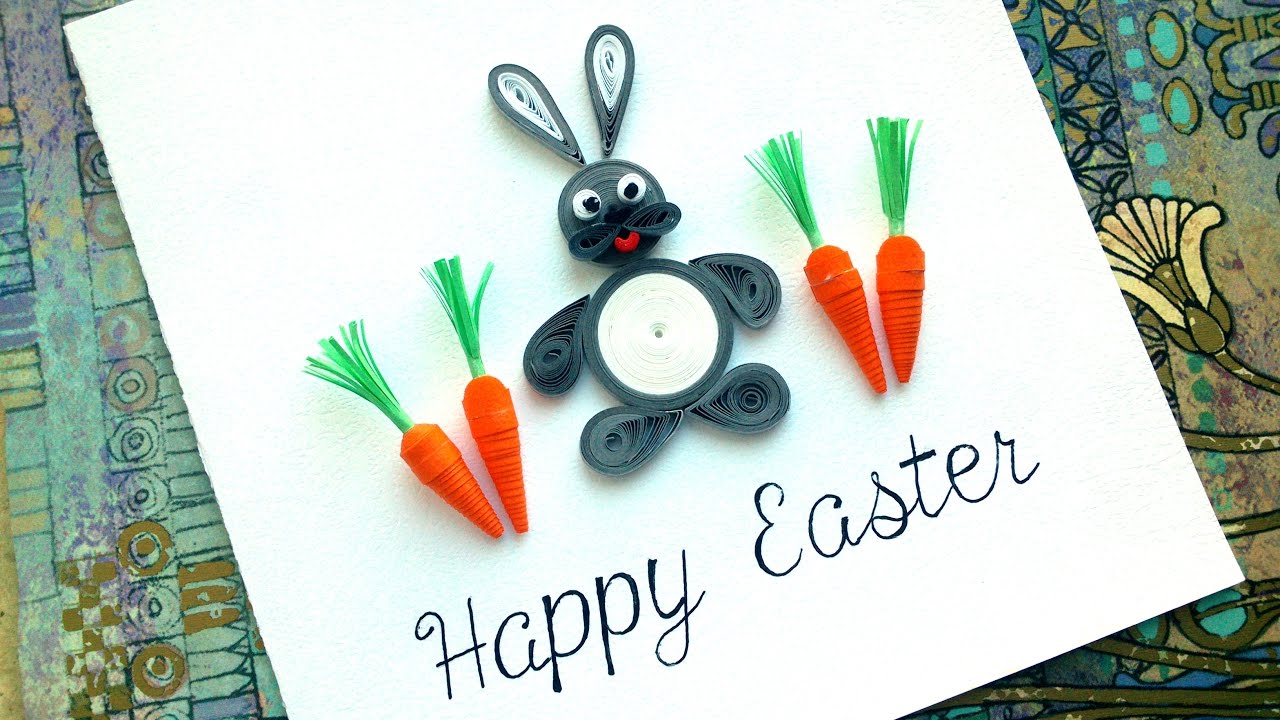 DIY Happy Easter Quilling card YouTube
