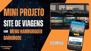 Mini Projeto do Zero: Site de Viagens Responsivo (Dark Mode + Menu Hamburger) | HTML e CSS Moderno