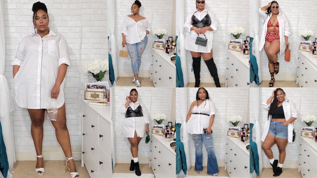 PLUS SIZE TRY ON  1 Shirt Dress, 7 Outfits!!! See Rose Go #plussizefashion  