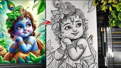 Shree Krishna Drawing | Step By Step (Outline Tutorial)