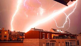Scary night in Germany! ⚠️ The night turned into lights! Terrible thunder storm hits Konstanz