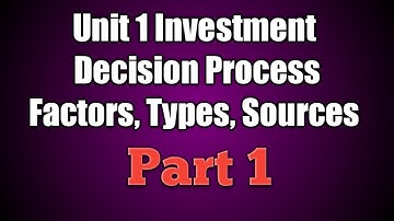 Fundamentals Of Investment || Unit 1|| The Investment Environment ll Video Part 1