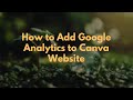 How to Add Google Analytics to Canva Website