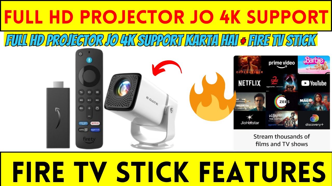 Amazon Fire TV Stick HD and E GATE Atom 3X Projector Combo This