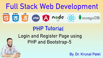 Full Stack Web Development- Login and Register Page using PHP and Bootstrap-5 with navigation bar