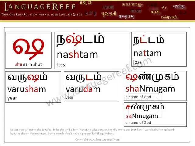 sanskrit words in tamil language