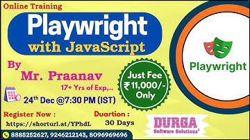 Playwright with JavaScript Online Training @ DURGASOFT