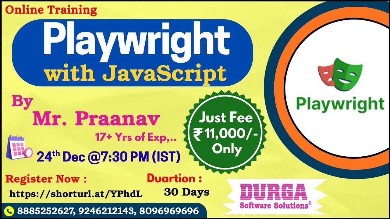 Playwright with JavaScript Online Training @ DURGASOFT - YouTube