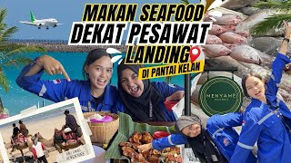 MAKAN SEAFOOD DEKAT PESAWAT LANDING! 😱 View Paling Gila di Jimbaran | Menyame Kelan Beach