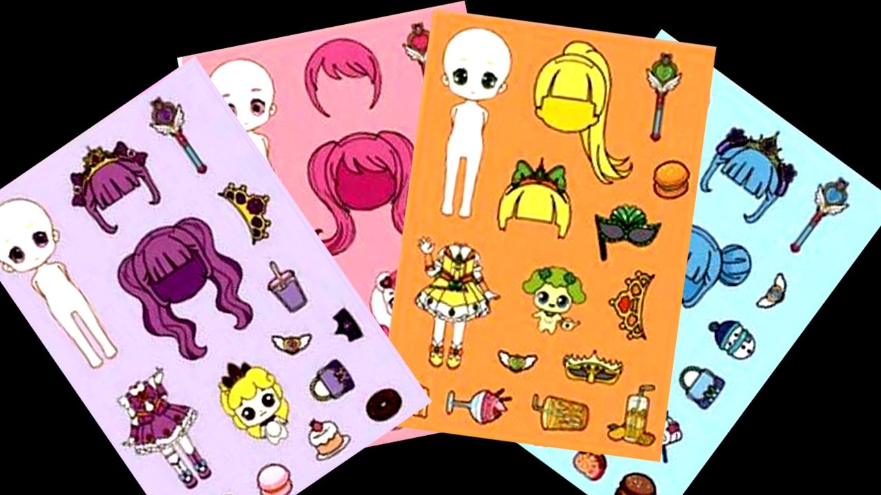 ASMR Satisfying Sticker Decorating │ Dress-up Doll │ No Talking