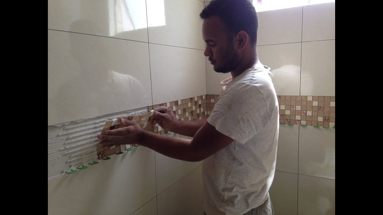 como assentar pastilha de vidro