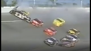 Dale Earnhardt Fatal Crash w/ Dale Jr MRN Interview - Full Speed Replays (Better ) Resimi