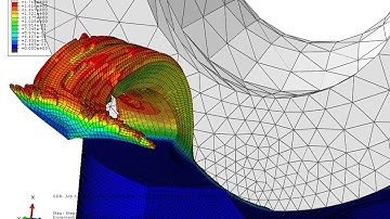 Abaqus CAE explicit orthogonal cutting 3D shell end milling PEEQ 5
