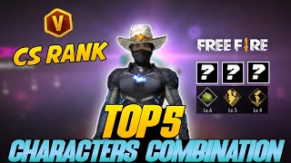 BEST CHARACTER COMBINATION IN FREE FIRE AFTER UPDATE | CS RANK CHARACTER COMBINATION