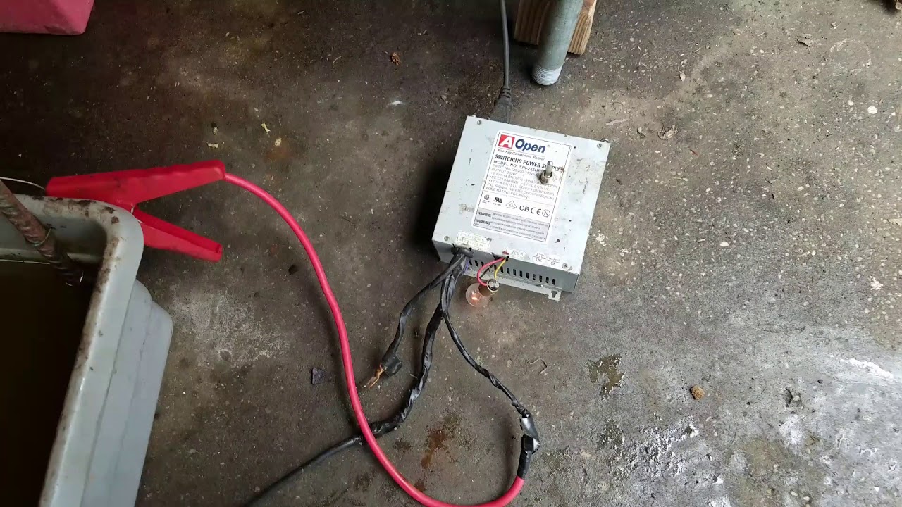 My electrolysis rust removal set up YouTube