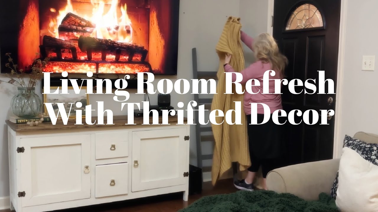 REVAMPING A LIVING ROOM FOR LESS | THRIFTED COZY LIVING ROOM | BUDGET ...