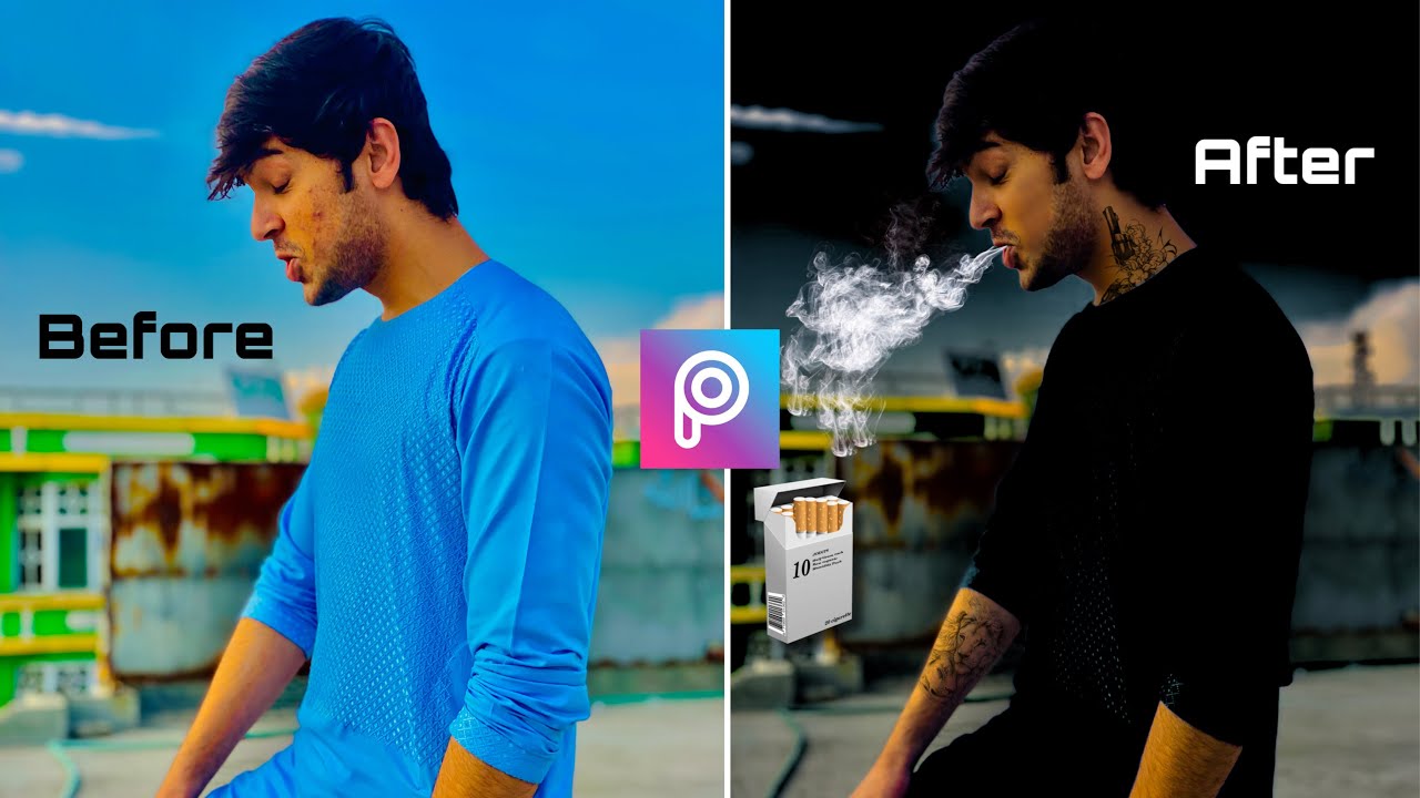 Cigarette smoke editing with PicsArt app || 6Ns group 