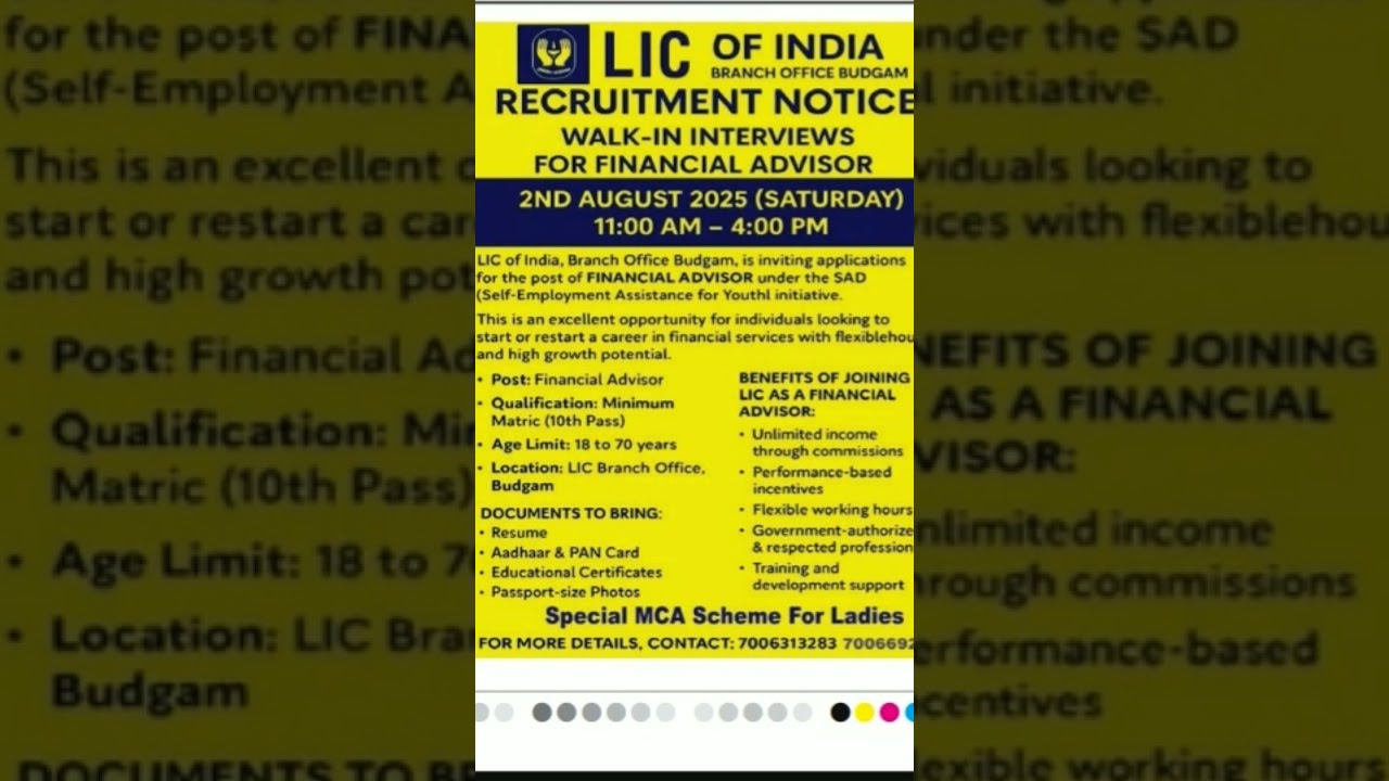 LIC job in srinagar, J&K