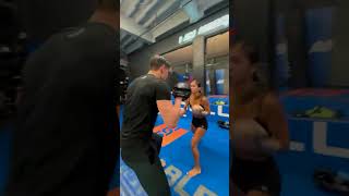 Rayna Vallandingham training with Lewis Tan #raynavallandingham #cobrakai