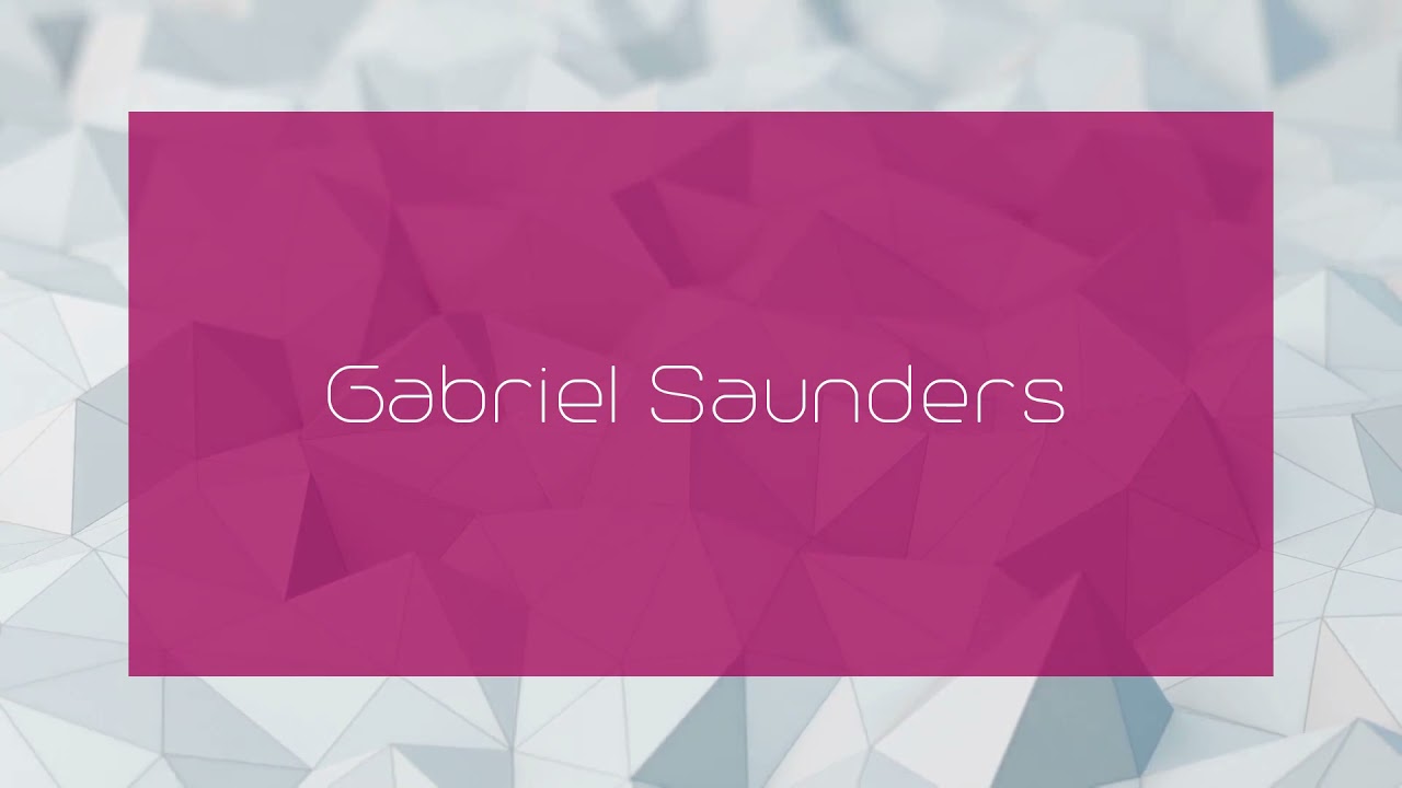 Gabriel Saunders - appearance