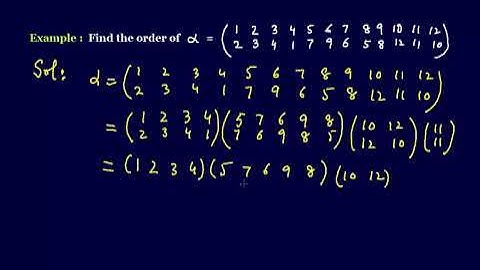 #MTH405 Lecture 21 Part 4 Example 1 #Order of #Permutation