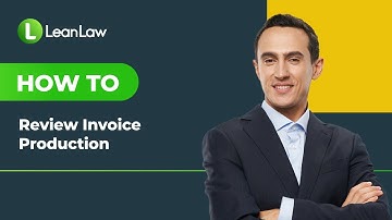 How to Review Invoice Production - LeanLaw Demo -LeanLaw Makes QuickBooks Online Work for Law Firms