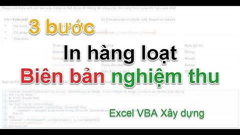 [Excelxaydung]  3 bước in hàng loạt biên bản nghiệm thu