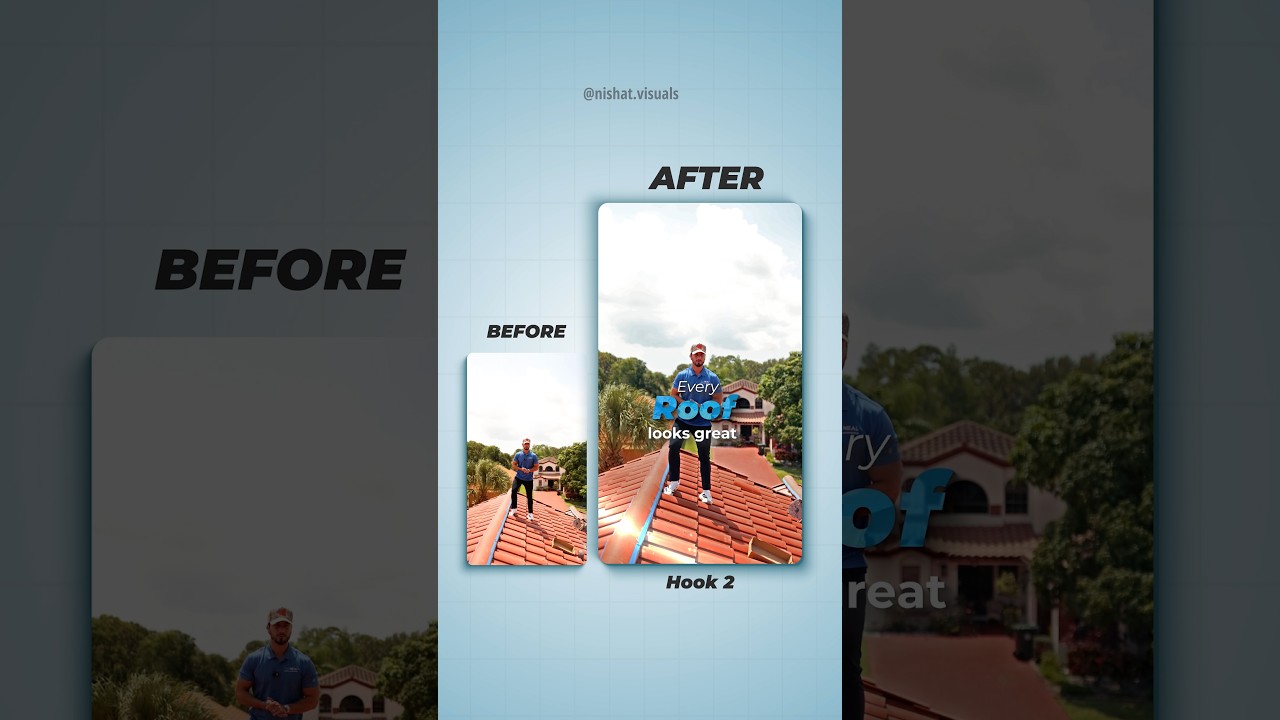 Before & After | Roofing Business Ad Video Edit | 3 Different Hook Variations