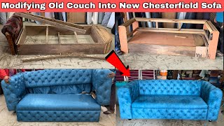 Transforming Old Couch Into New Chesterfield Sofa Modern Diy Modern Chesterfield Sofa ?