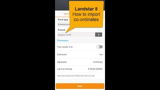 Celebrity CHCNAV Landstar 8 - How to Import coordinates Wealth
