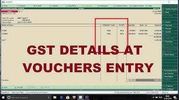 Tally ERP 9 - HSN And GST Details in Voucher Entry ☑️