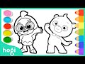 Coloring Fun Hogi Pinkfong With Bebba Easy Drawing Pinkfong Hogi Coloring For Kids 