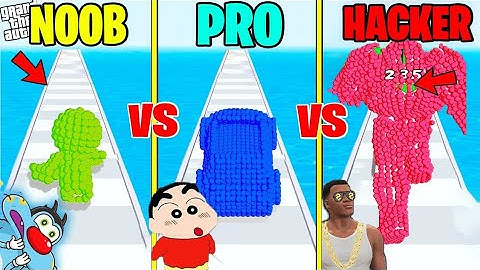 NOOB VS PRO VS HACKER। PIXEL BATTLE WITH CHOP FUNNY GAME