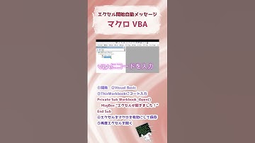#エクセル開いたら自動メッセージ#マクロ#VBA