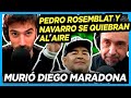 El Cadete se entera al aire de la muerte de Maradona, lo llama Navarro y se quiebran homenajeándolo