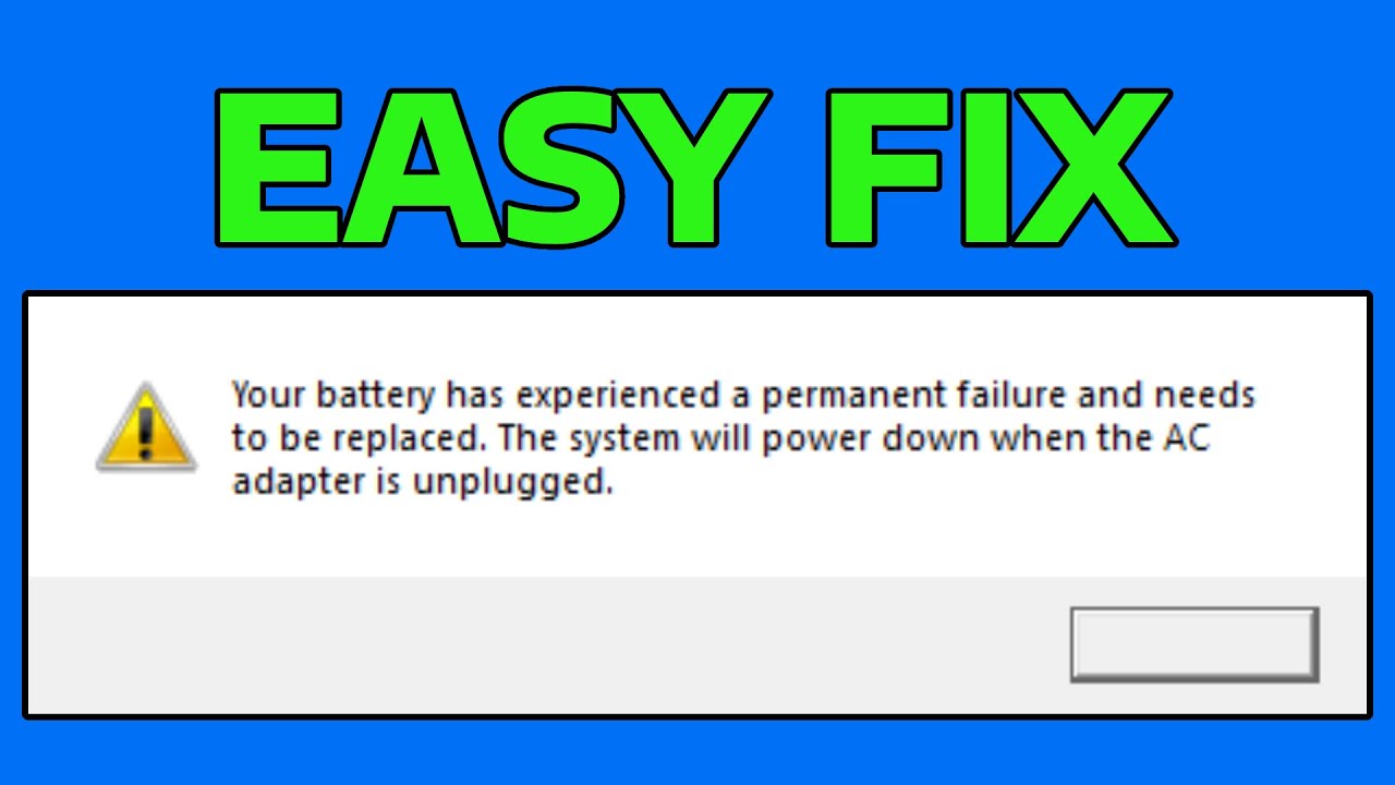 How To Fix Your Battery Has Experienced Permanent Failure and Needs To Be Replaced