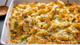 Easy Creamy Tuna Pasta Bake = Super Comfort Food!