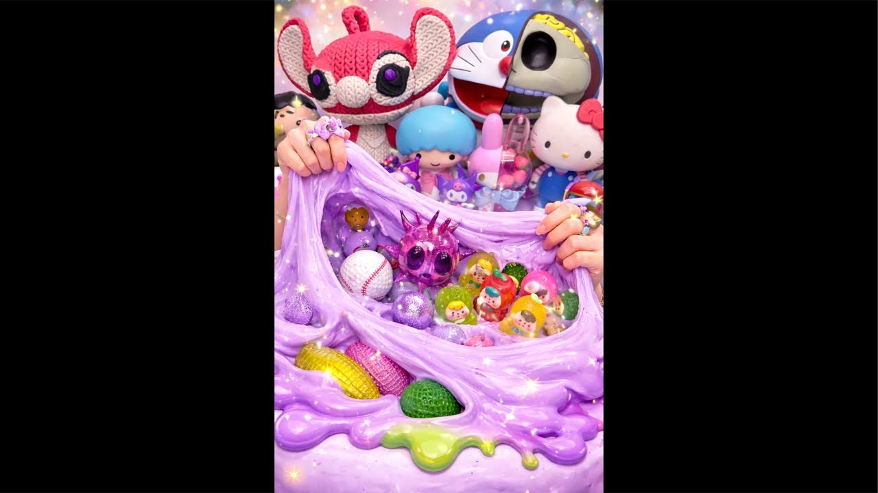 🔎So many people! What treasure are they digging in this slime? #slime #surprise #unboxing #asmr