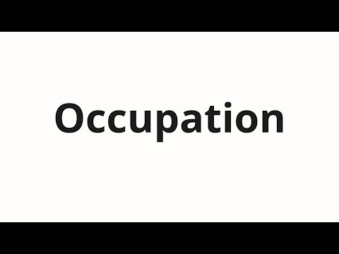 How to pronounce Occupation