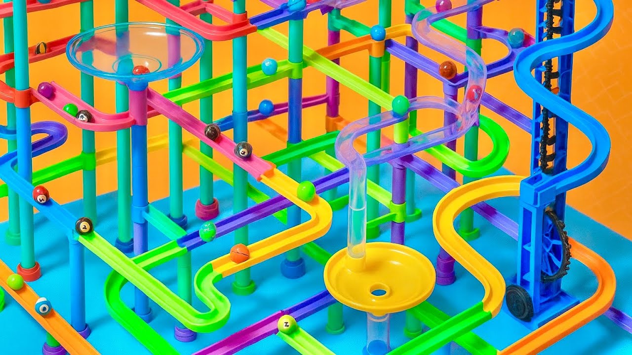 Marble Run ASMR – Smooth Movement and Visual Balance