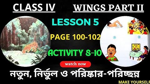 Class 4 Wings Part 2 | Wings Class 4 Part 2 | Class 4 Wings Part 2 Lesson 5, Activity 8-10,Page 100