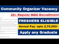 28 regular ngo recruitment 2024  freshers eligible  salary 3 lpa  online interview