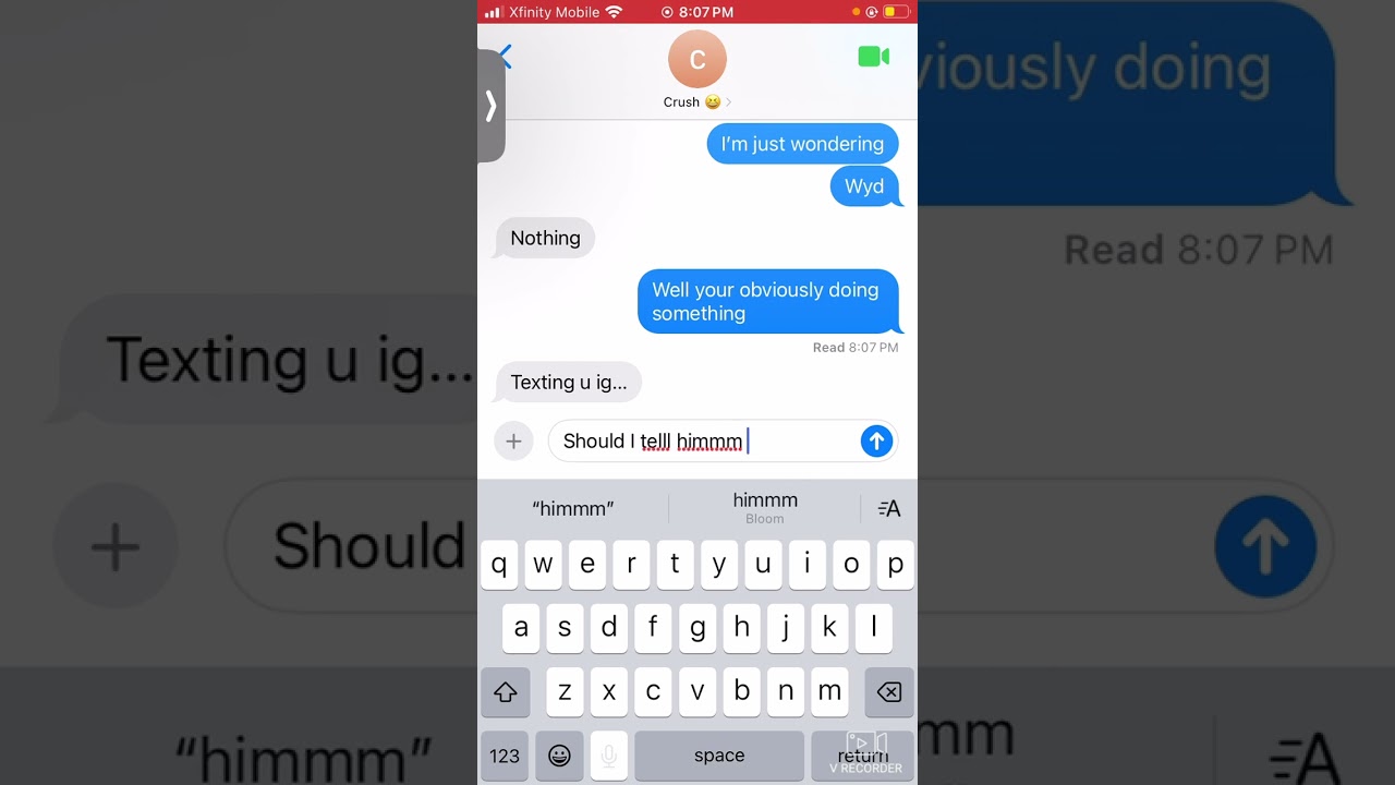 Part one of texting my crush /boyfriend 