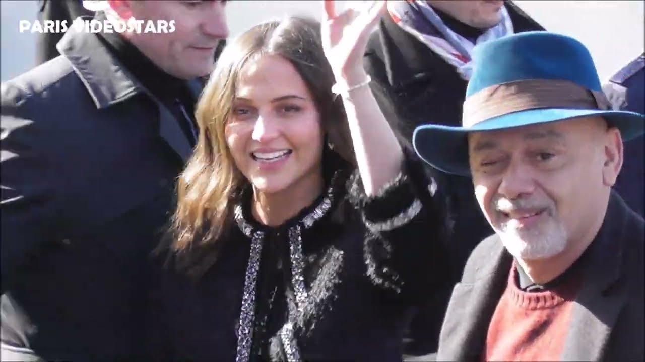 Alicia Vikander attends the Louis Vuitton SS22 show during Paris Fashion  Week in Paris, France