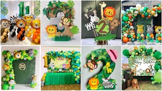 Jungle theme birthday decoration || Birthday decoration ideas