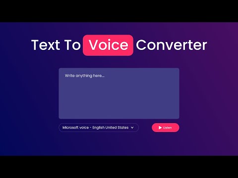 How To Make Text To Voice Converter Using JavaScript | Text To Speech Generator