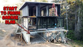 FORMING & POURING A CONCRETE GARAGE SLAB FOUNDATION #concrete #build #construction